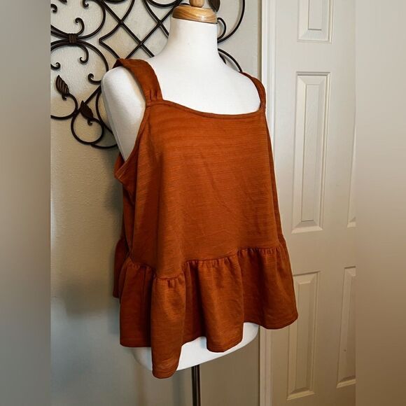 a.n.a Tops - NWT Ana Baby Doll Top Orange Spice - XXLarge - Flounce hem